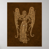 Intricate Brown Virgo Zodiac Poster (Voorkant)