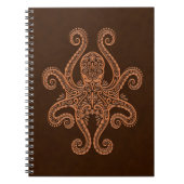 Intricate bruine octopus notitieboek (Voorkant)