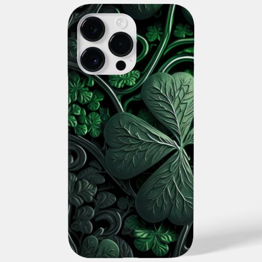 INTRICATE DARK GREEN IRISH SHAMROCKS Case-Mate iPhone CASE (Achterkant)
