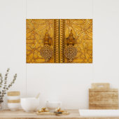 Intricate filigree gates of the Fez palace Poster (Keuken)