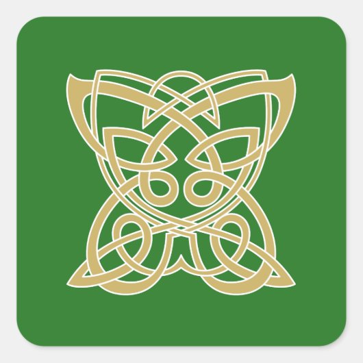 Intricate Gold Celtic Butterfly Vierkante Sticker (Voorkant)