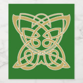 Intricate Gold Celtic Butterfly Wijn Etiket (Enkel label)