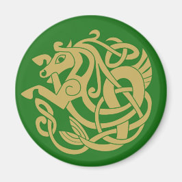 Intricate Gold Celtic Horse Magneet