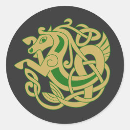 Intricate Gold Celtic Horse Ronde Sticker