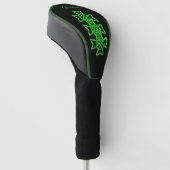 Intricate Green Celtic Irish Knot Design Black Golfheadcover (Schuin)