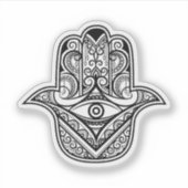 Intricate Hamsa Hand Evil Eye Vinyl Sticker (Devant)