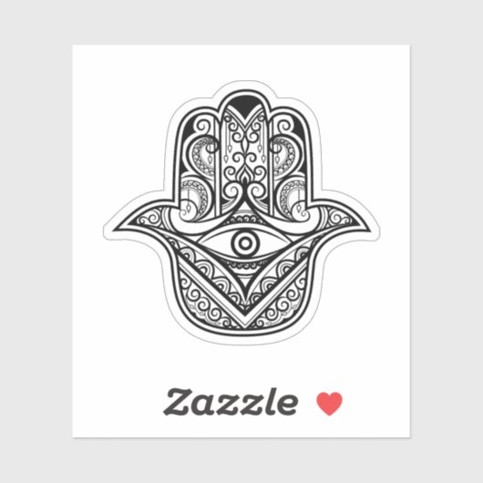 Intricate Hamsa Hand Evil Eye Vinyl Sticker (Feuille)