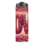 Intricate Heart Pattern Love Typography Thermosbeker (Voorkant)
