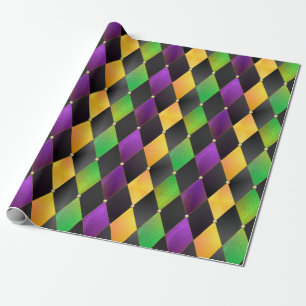 Intricate Mardi Gras Colors Diamond Argyle Cadeaupapier