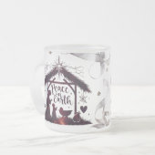 Intricate Nativity Frosted Glass Festive Peace Mug (Devant gauche)