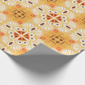Intricate orange and brown geometric pattern cadeaupapier (Hoek)