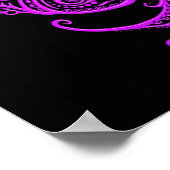 Intricate Paarse Pisces Zodiac op Black Poster (Hoek)