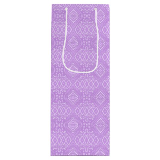 INTRICATE PASTEL PAARSE PATRONEN WIJN CADEAUTAS (Voorkant)