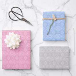 INTRICATE PINK BLUE GRAY PATTERS INPAKPAPIER VEL