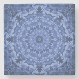 Intricate Royal Blue Kaleidoscope Stenen Onderzetter