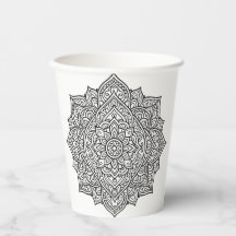 Intricate Zwarte Lijn Mandala Kunst