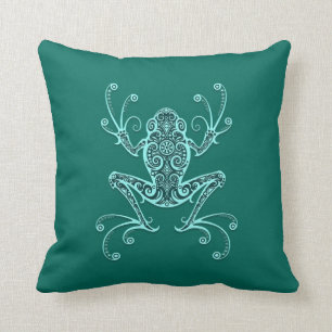 Intriciteit Blauwgroen blauwe boomkikker Kussen
