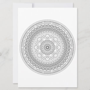 Intriciteit Mandala Black Lines Coloring Sjabloon 