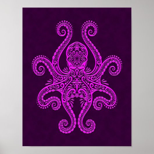 Intriciteit Paars octopus Poster (Voorkant)