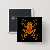 Intriciteit Rood- en Gele Boomkikker Vierkante Button 5,1 Cm (Voorkant /achterkant)