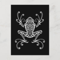 Intriciteit witte boomkikker op zwart