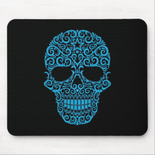 Intriciteitsschedel met suiker - blauw en zwart muismat