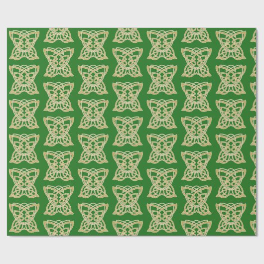 Intrict Gold Celtic Butterfly Pattern Cadeaupapier (Vlak)