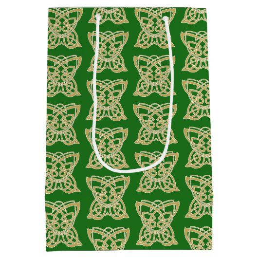 Intrict Gold Celtic Butterfly Pattern Medium Cadeauzakje (Achterkant)