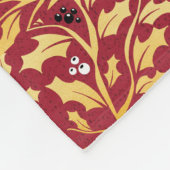 Intrict goud- en rood holly-patroon fleece deken (Hoek)
