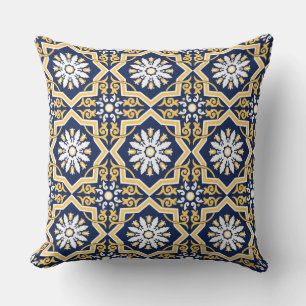 Intricum blue white arabesque tegel Moroccan Kussen