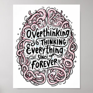 Intrigerende Abstracte Overdenker Typografie Poster