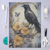 Intrigerende Fantasy Gothic Raven & Florals Tissuepapier (Craft)