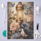 Intrigerende Fantasy Gothic Raven & Girl Tissuepapier (Craft)