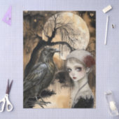 Intrigerende Fantasy Gothic Raven & Girl Tissuepapier (Craft)
