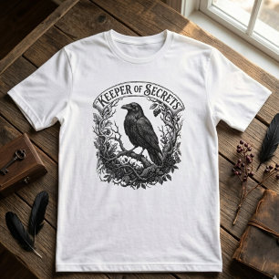 Intrigeuze gotische raafscript dark academia-kunst t-shirt