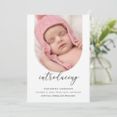 Introductie. Elegante minimalistische boogfoto geb Aankondiging (Staand voorkant)