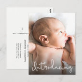 Introductie van Cute Baby Foto met geboortedatum Briefkaart (Voorkant / Achterkant)