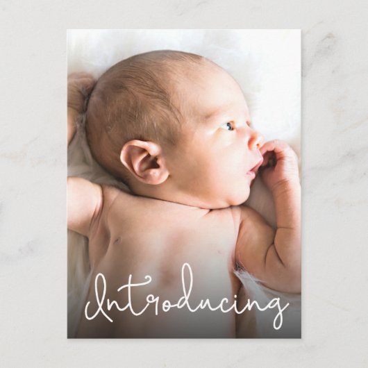 Introductie van Cute Baby Foto met geboortedatum Briefkaart (Voorkant)