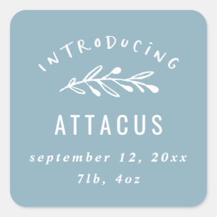 Introductie van de geboorte van een filiaal vierkante sticker