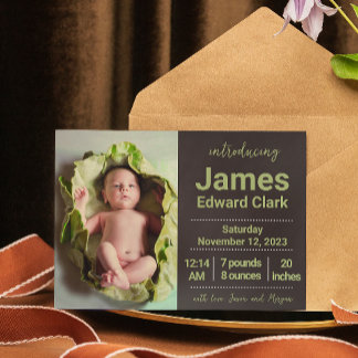 Introductie van de geboorteaankondiging met foto's kaart