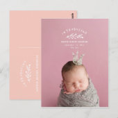 Introductie van de geboorteaankondiging van de fot briefkaart (Voorkant / Achterkant)