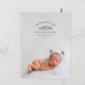 Introductie van de geboorteaankondiging van de fot briefkaart (Voorkant / Achterkant)