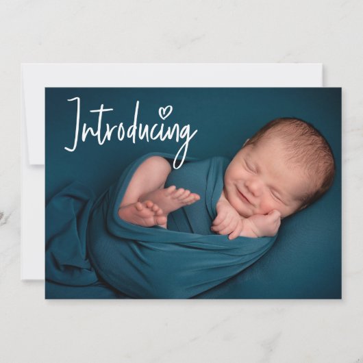 Introductie van de handlettering Custom Baby Boy F Aankondiging (Voorkant)