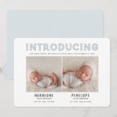 Introductie van de moderne grafische geboorte aankondiging (Voorkant / Achterkant)