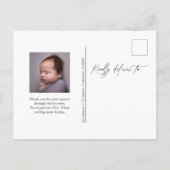 Introductie van de scriptfoto Birth Aankondigingskaart (Achterkant)