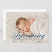 Introductie van Elegant Full Bleed Foto Nieuwe Bab Aankondiging (Voorkant / Achterkant)