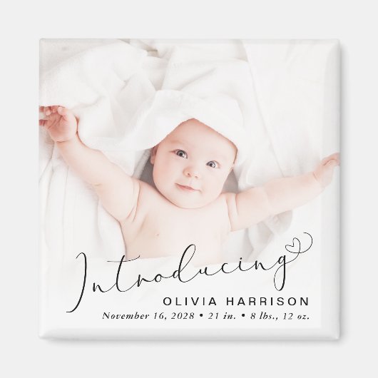 Introductie van Foto Birth Announcement Magneet (Voorkant)