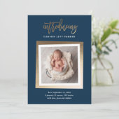 Introductie van moderne gouden schrift baby foto g aankondiging (Staand voorkant)