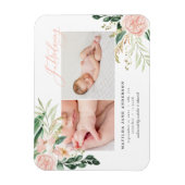 Introductie van multi foto blush roze bloemengeboo magneet (Verticaal)