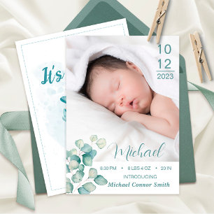 Introductie van New Baby Newborn Boy Birth Stats F Aankondiging